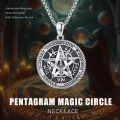 wholesale 925 Sterling Silver Tetragrammaton Pentagram Pendant Amulet Necklace with Rope Edge and Symbols -0-5