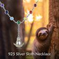 wholesale 925 Sterling Silver Sloth Charm Rainbow CZ Y-Necklace for Women Girls  43cm Chain Length-0-5