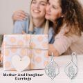 wholesale 925 Sterling Silver Teardrop Mother Daughter Heart Leverback Earrings-0-1