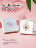 wholesale S925 Sterling Silver & 18K Rose Gold Plated Garnet Birthstone Necklaces Wholesale for Women - Romantic Love Gift for Wife, Girlfriend, Mom, Daughter-0-5