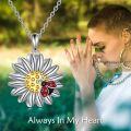 wholesale 925 Sterling Silver Daisy Ladybug Urn Pendant Necklace for Ashes - Women's Keepsake Memorial Jewelry-0-4