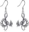 wholesale 925 Sterling Silver Vintage Style Dragon Drop Dangle Hook Earrings for Women Girls  4cm Long-0-0