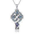 wholesale 925 Sterling Silver Snake and Celtic Knot Design Cross Pendant Necklace for Women-0-0