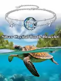 TOUPOP 925 Sterling Silver Layered Turtle Ankle Bracelet Beach Ocean Jewelry-0-2
