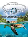 TOUPOP 925 Sterling Silver Layered Turtle Ankle Bracelet Beach Ocean Jewelry-0-2