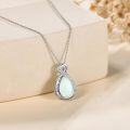 wholesale 925 Sterling Silver Opal Tear Drop Cremation Keepsake Pendant Necklace with Funnel and Fill Tool-0-2