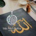 wholesale 925 Sterling Silver Abalone Shell Allah Pendant Necklace for Men Women Protection s-0-2