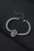 TOUPOP Sterling Silver St Michael Bracelet Religious Protection Jewelry-0-2