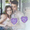 wholesale 925 Sterling Silver Metal Drusy Crystal Heart Dangle Earrings (Pink/Blue/Purple) Leverback Drop s for Women-0-18