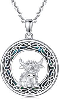 wholesale Sterling Silver Highland Cow Birthstone Necklace Jewelry Gifts for Women Girls-Celtic Knot-Celtic Knot