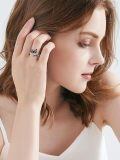 wholesale 925 Sterling Silver Rings Wholesale With Blue Crystal And Butterfly Design-0-3