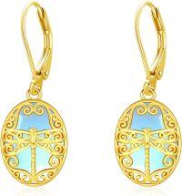 wholesale Sterling Silver Dragonfly Earrings with Turquoise Moonstone Black Onyx-Moonstone