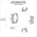 wholesale 925 Sterling Silver Daisy Flower Huggie Hoop Earrings for Women Girls Gifts Jewelry Accessories-0-3