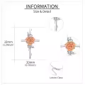 wholesale 925 Sterling Silver Floral Cross Pendant w/ Orange Carnation & White Lily Birthstone Necklaces Wholesale for Women-0-4