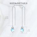wholesale 925 Sterling Silver 7mm Heart Cut Moonstone Cat Threader Earrings for Women-0-3