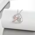 TOUPOP Sterling Silver Necklace with Stones Hummingbird Pendant Flower Bird Animal Jewelry Gifts for Women-0-3