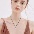 wholesale 925 Sterling Silver Skull With Blue Lapis Lazuli Crystal Pendant Necklace-0-16