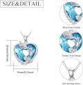 wholesale 925 Sterling Silver Heart Pendant Necklaces with Blue Stone and Angel Wings s for Women Girls-0-5