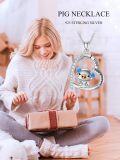 wholesale 925 Sterling Silver Blue Opal Pig Pendant Necklace for Women-0-6