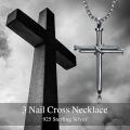 wholesale 925 Sterling Silver Nail Cross Necklace - Mens Religious s-0-3