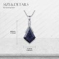 wholesale 925 Sterling Silver Cubic Zirconia Accent Triangle Pendant with Lapis Lazuli and Blue Stone Elements Necklaces-0-15