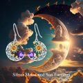 wholesale 925 Sterling Silver Heart Birthstone Sun Moon Dangle Drop Earrings for Women Mom-0-5