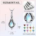wholesale 925 Sterling Silver Moonstone Cremation Jewelry Keepsake Ashes Pendant Necklace Memorial Jewelry for Women Loved One-0-4