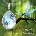 wholesale 925 Sterling Silver Blue Moonstone Butterfly Pendant Necklace for Women-0-2
