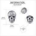 wholesale 925 Sterling Silver Gothic Skull Stud Earrings for Women and Moms-0-4