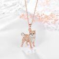 wholesale Rose Gold 925 Sterling Silver CZ Cat Breed Pendant Necklace for Pet Lovers-0-2