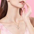 wholesale Rose Gold 925 Sterling Silver Opal Heart Infinity Pendant Necklace for Women-0-2