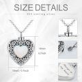 wholesale 925 Sterling Silver Heart Cremation Urn Necklace Oxidized Floral Amethyst Memorial Pendant-0-30
