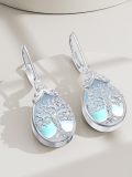 wholesale 925 Sterling Silver Tree of Life Opalite Drop Leverback Earrings-0-3