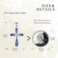 wholesale 925 Sterling Silver Blue Enamel Celtic Sunflower Rose Cross Pendant Necklace for Women-0-3