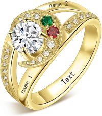 wholesale 925 Sterling Silver Personalized Name Birthstone Ring With Engraving-style2-2name