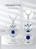 wholesale 925 Sterling Silver Blue Crystal Evil Eye Hamsa Hand Pendant Necklace-0-1