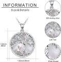 wholesale 925 Sterling Silver Mother-of-Pearl Tree of Life with Cross Pendant Necklace Gift for Women-0-5