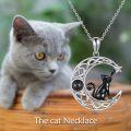 wholesale  Sterling Silver Abalone Celtic Moon Black Cat Tree of Life Necklace for Women -0-6