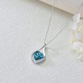 wholesale 925 Sterling Silver 8mm Sapphire Infinity Heart Necklace September Birthstone Gift for Women-0-3