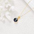 wholesale 14K Gold Black Freshwater Pearl & Diamond Pendant Necklace for Women (Length: Adjustable)-0-3