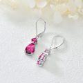 wholesale 925 Sterling Silver Clear Birthstone Dangle Leverback Earrings for Women-0-3