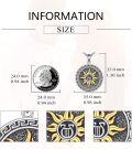 wholesale 925 Sterling Silver Sun and Symbol Pendant Necklace for Men's Greek Mythology Jewelry-0-2