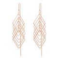wholesale 925 Sterling Silver Rhombus Tassel Threader Earrings Geometric Shiny Dangle Drop Jewelry Gift for Women-0-0