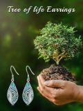 wholesale 925 Sterling Silver Abalone Shell Tree of Life Teardrop Dangle Earrings for Women's Gifts-0-5