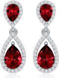 wholesale Sterling Silver Moissanite Birthstone Dangle Earrings for Women-0-0
