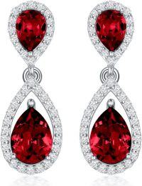 wholesale Sterling Silver Moissanite Birthstone Dangle Earrings for Women-01-January