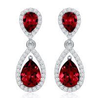wholesale 925 Sterling Silver Moissanite Birthstone Dangle Earrings for Women-01-January