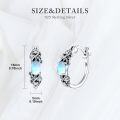 wholesale  Sterling Silver Moonstone Retro Sunflower Rose Feather Cross Butterfly Hoop Earrings for Women Gifts -0-18
