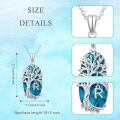 TOUPOP Sterling Silver Turquoise Family Tree Initial Pendant Necklace-0-4