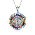 TOUPOP Sterling Silver Blue Crystal Evil Eye Necklace Protection Luck Pendant-0-0